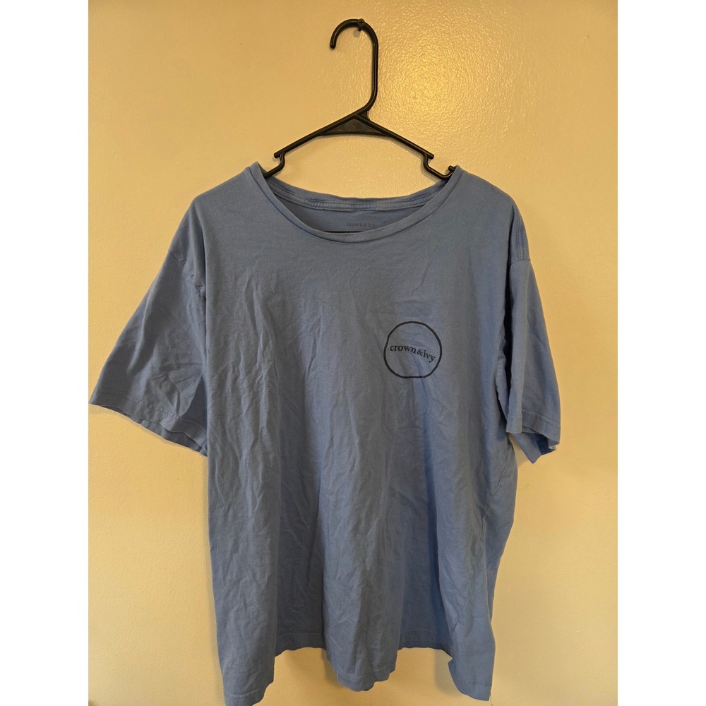 Crown‎ & Ivy Mens Blue Short Sleeve Golfer Graphic T-Shirt Size XXL